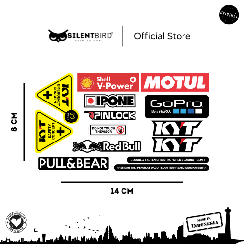Stiker Visor Helm SET KYT NJS RSV INK NHK MDS Cargloss JPX SHOEI ZEUS AGV ARAI NOLAN SNAIL JPN Cargl