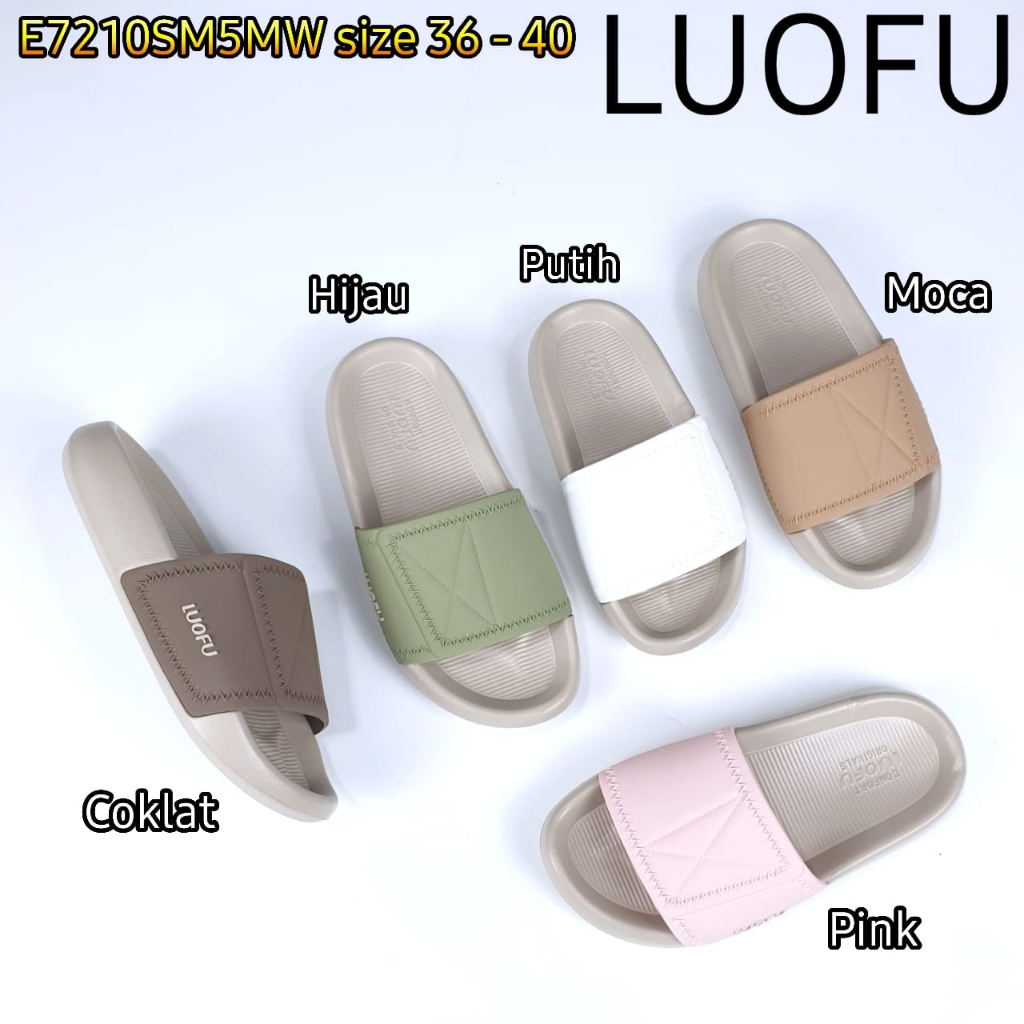 LUOFU ORIGINAL sandal karet empuk murah wanita selop sendal cewek import E7210SM5MW