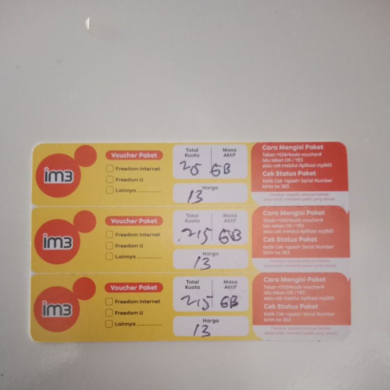 Voucher Indosat 2,5 gb jabodetabek