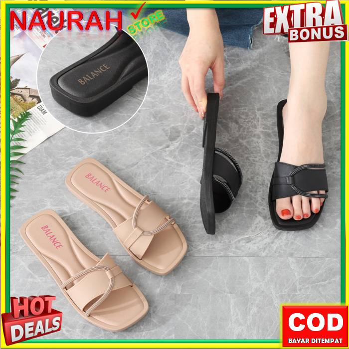 Sandal Balance 1330 Sendal Jelly Hitam Selop Karet Rubber