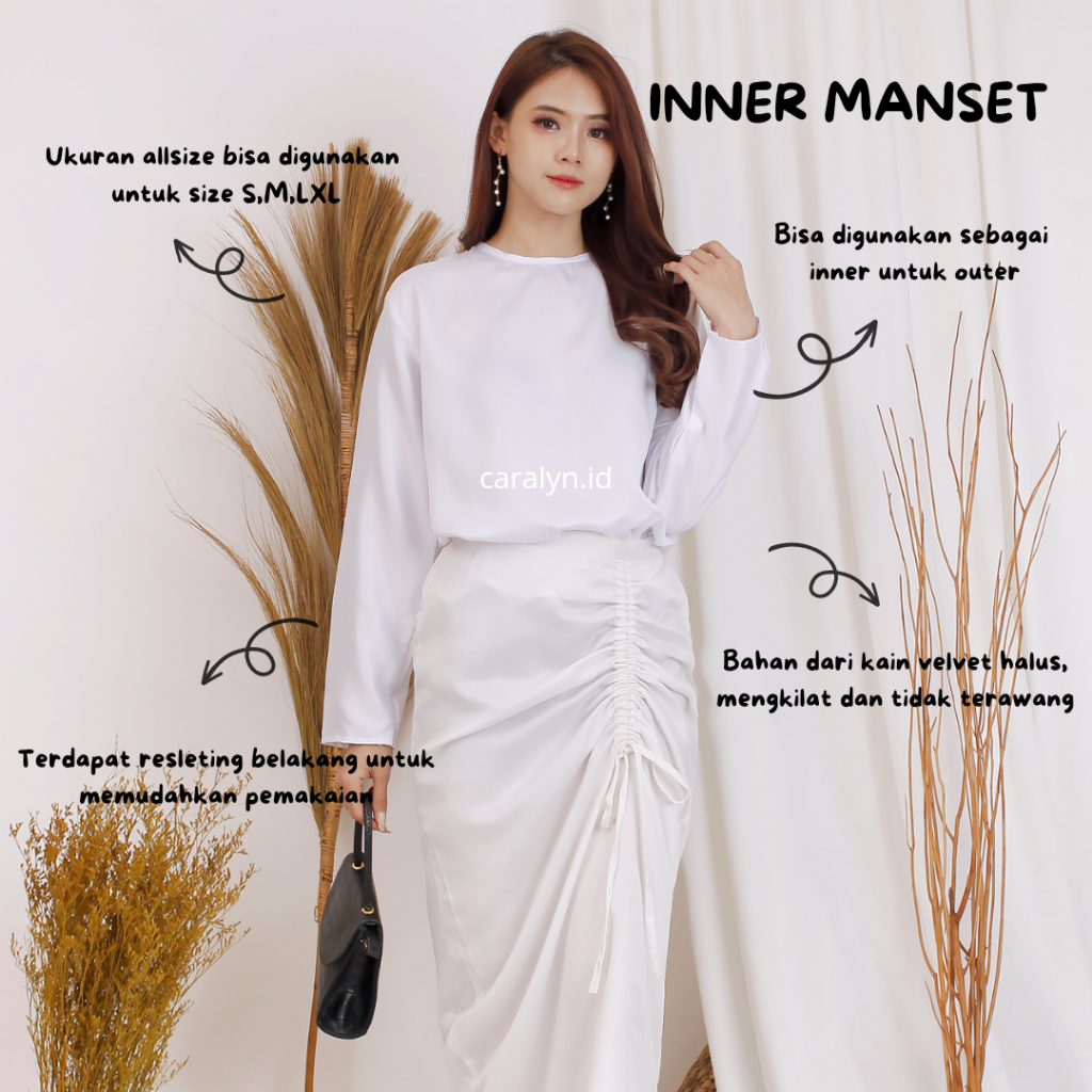 INNER SATIN LOVYA DALEMAN KEBAYA BAHAN SATIN VELVET MENGKILAP