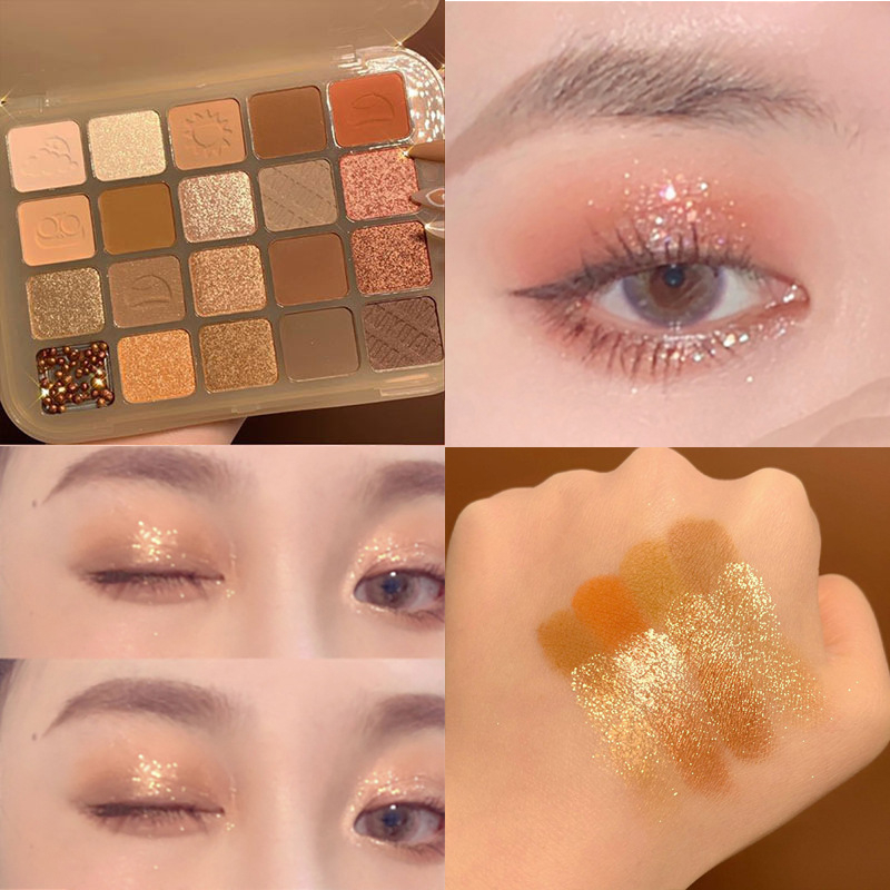 Eye shadow karamel kastanye asli palet eye shadow dua belas warna ins paritas siswa harian bumi mutiara berkilau bersih merah gaya yang sama diimpor dari Korea