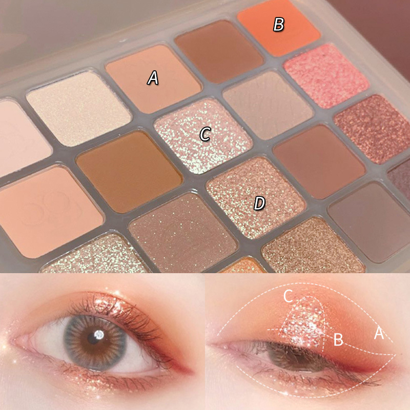 Eye shadow karamel kastanye asli palet eye shadow dua belas warna ins paritas siswa harian bumi mutiara berkilau bersih merah gaya yang sama diimpor dari Korea