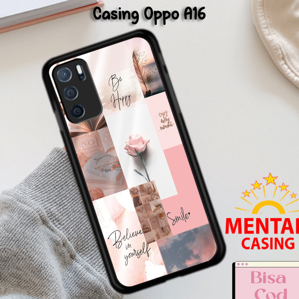 Mentari Casing Hp OPPO A16 Case OPPO A16 Motif PINKYAESTHE Hardcase Softcase Estetik Premium Glossy 