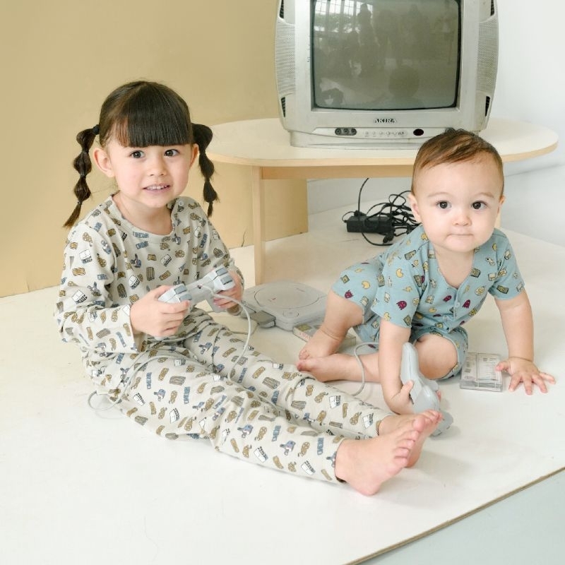 LITTLE PALMERHAUS LITTLE WEAR LONG SLEEVE BABY &amp; KIDS - SETELAN PANJANG KANCING DEPAN LITTLE PALMERHAUS