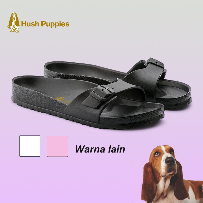 Hush Puppies Sandal Wanita Tali Gesper Strap Satu Sendal Slop Birkin Cewek Eva Madrid Phylon Ringan - Size 36 - 40