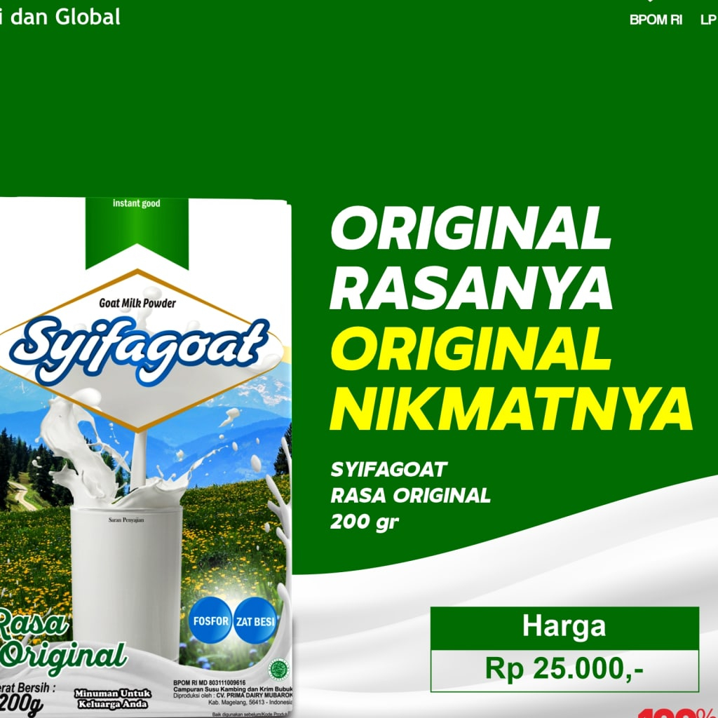 

GROSIR SUSU KAMBING SYIFAGOAT 200GRAM SUSU ETAWA