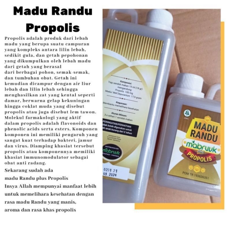 

Madu Randu Propolis Mabruuk Original 0.5 kg