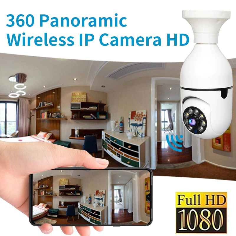 【Ready Stock】Mini Wifi CCTV HD 1080P CCTV Kamera CCTV E27 WIFI Smart Kamera Lampu IP Kamera CCTV 360 PTZ