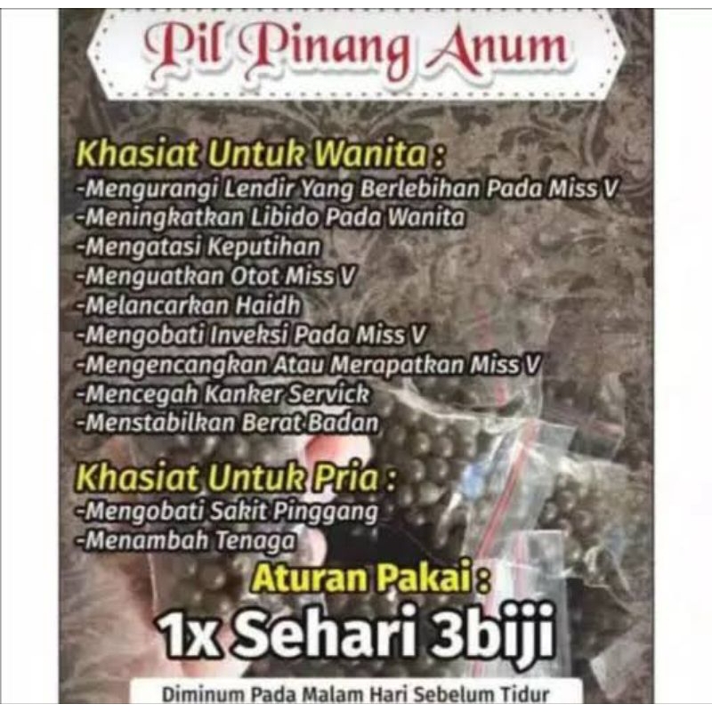 

pil pinang anum||pinang muda bpom 100butir herbal100% ampuh