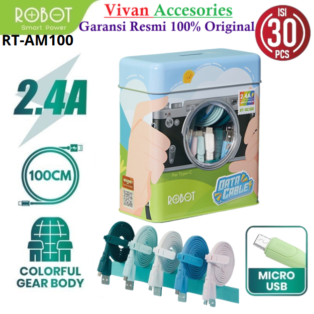 ROBOT RT-AM100 Micro USB Kabel Data Android Cable Colorful 2.4A-Toples