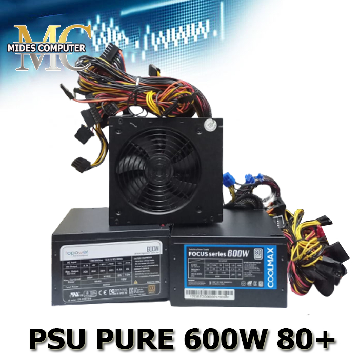 PSU Power Supply 600Watt 80+ Merk Campur 600W 2x6 Pin