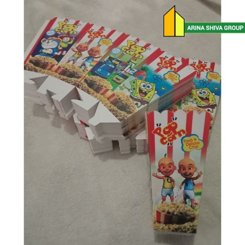 

150 LEMBAR KERTAS POPCORN 12 × 6 PAPER CRAFT POPCORN BERKUALITAS | KARDUS KEMASAN POPCORN UKURAN 12 × 6 PRODUK TERBARU | ARINA SHIVA GROUP 45