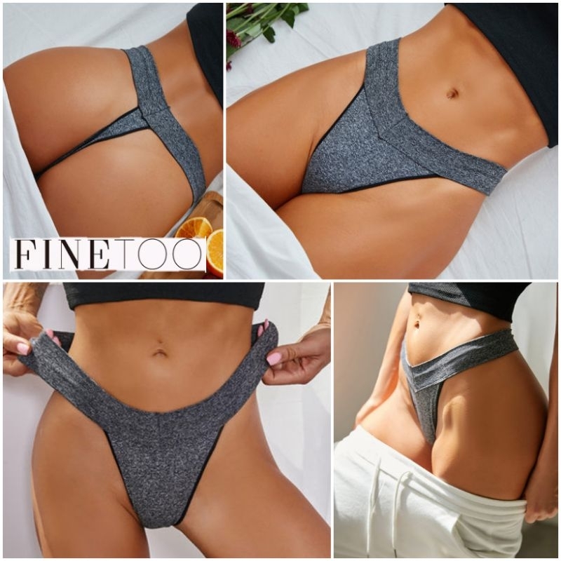 FINETOO FT61 Sexy Celana Dalam Wanita Cotton Thong Women High Waist Panty