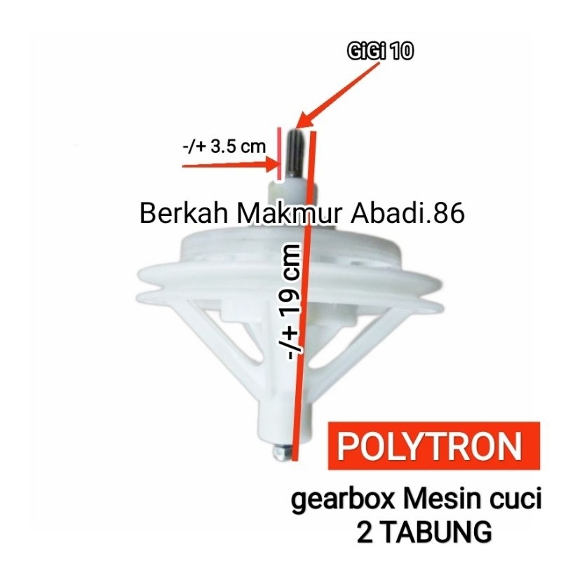 gearbox mesin cuci polytron 2 tabung / girbox polytron gigi 10 / girbok mesin cuci