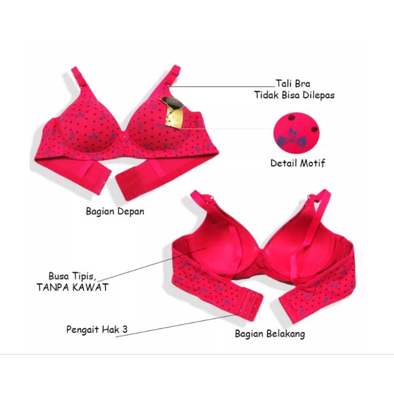 BRA REMAJA DEWASA BAHAN KAOS BUSA TIPIS TANPA KAWAT BH JOLIE LOVE