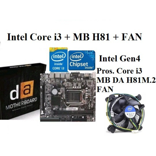 Paket MOBO+Prosesor Intel Gen4 i3 4160