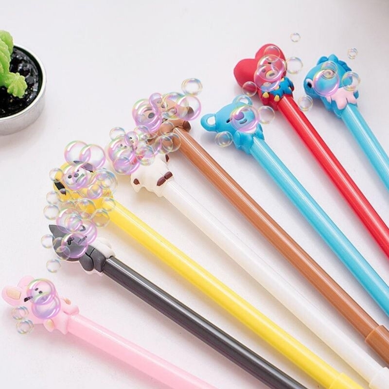 Pulpen Karakter Pen BTS BT21 ARMY Cute Cartoon Ballpoint Pen RJ Tata Kpop