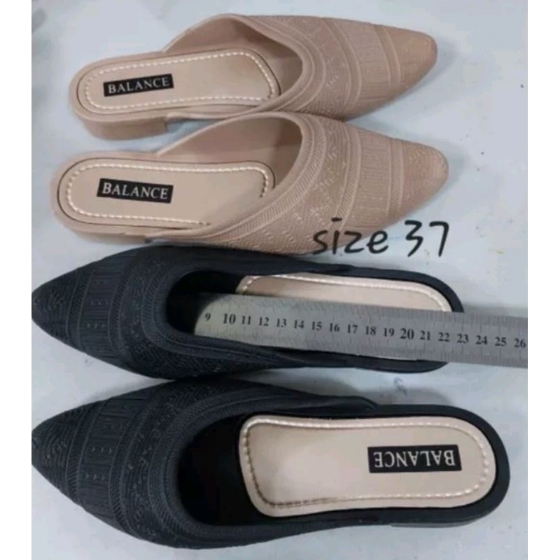 Sun-CIKA Sandal Slop Jelly Mules Sepatu Wanita Karet Motif Hak Pendek