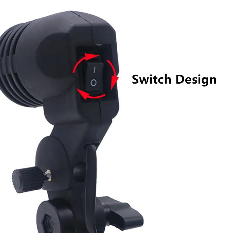 Lamp Holder Single Socket E27 dengan Dudukan Payung Softbox