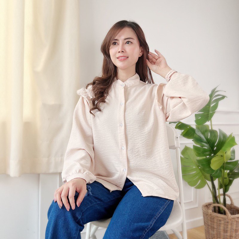 Yurim Ruffle Blouse Atasan Wanita Terbaru Crincle Airflow