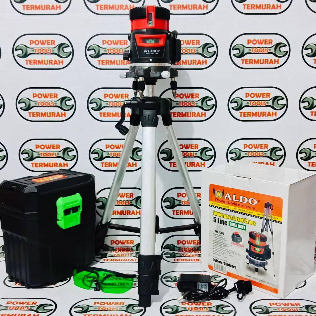 Meteran Laser Cross 5 Line ALDO 1705 - Pengukuran Akurat hingga 10m