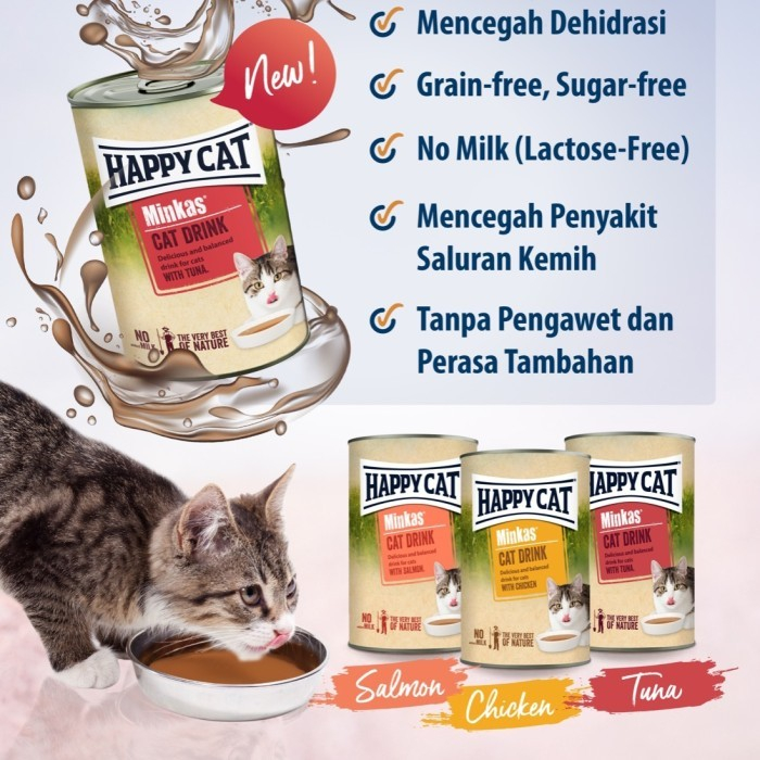 Happy Cat Minuman Kucing Minkas Cat Drink Salmon Chicken Tuna 135 ml