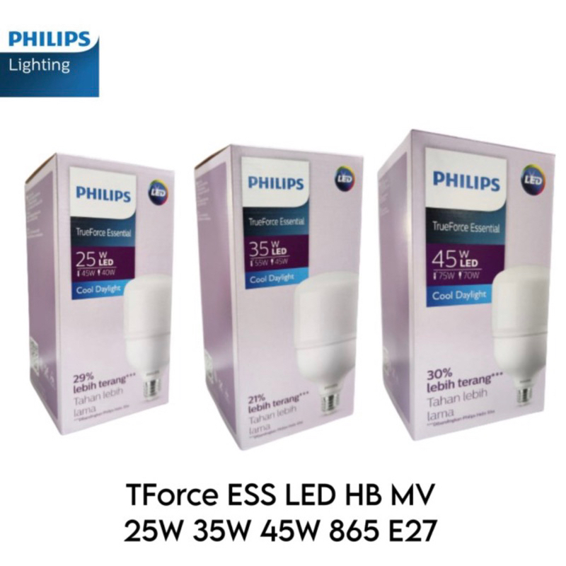 LAMPU PHILIPS LED TRUE FORCE 25W 35W 45W ESSENTIAL CAPSULE BOHLAM JUMBO BESAR TERANG TRUEFORCE 25 35 45 WATT SNI