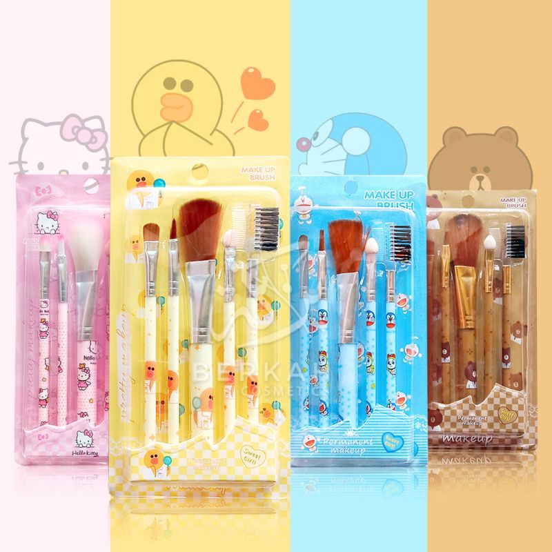 Kuas Set Beauty Brush 1 Paket Isi 5 Varian Random