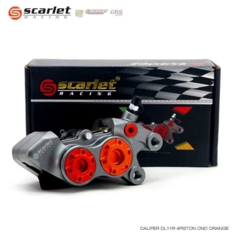 CALIPER KALIPER CAKRAM KANAN DL11R CNC 4 PISTON SCARLET RACING
