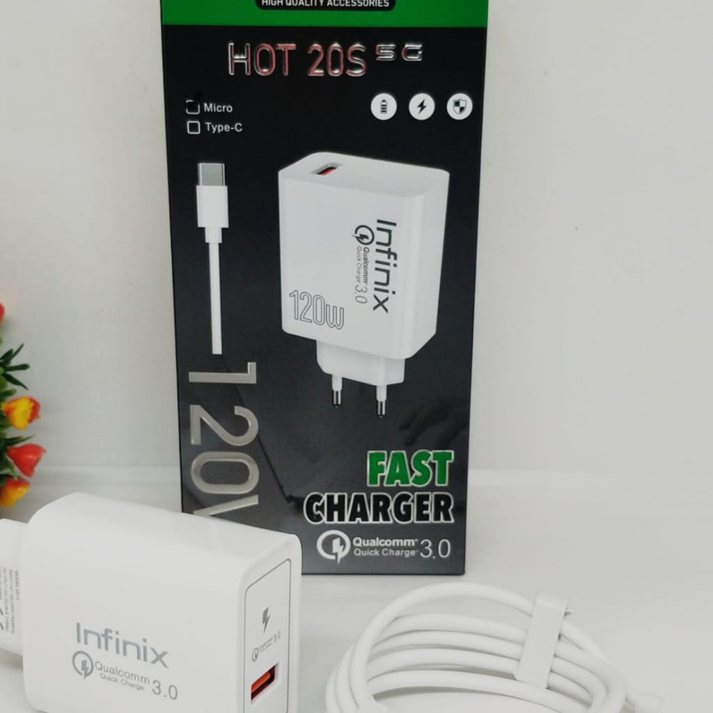 Charger Infinix Hot 20s 120W Ori 100% Micro Type C Infinix hot 20s fast charging PROMO SEN