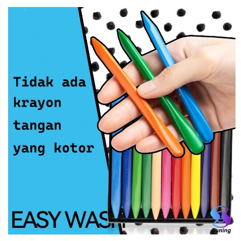 TERBARU!! Crayon Mewarnai 36 Warna / Crayon Anti Air Anti Kotor Tangan / Crayon Pensil Warna