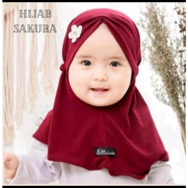 Jilbab Bergo Sakura / bergo anak sakura usia 0-2 tahun