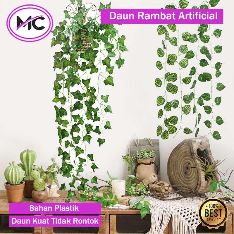 Daun Rambat Plastik Artificial Dekorasi Bunga Gantung Artifisial Ivy