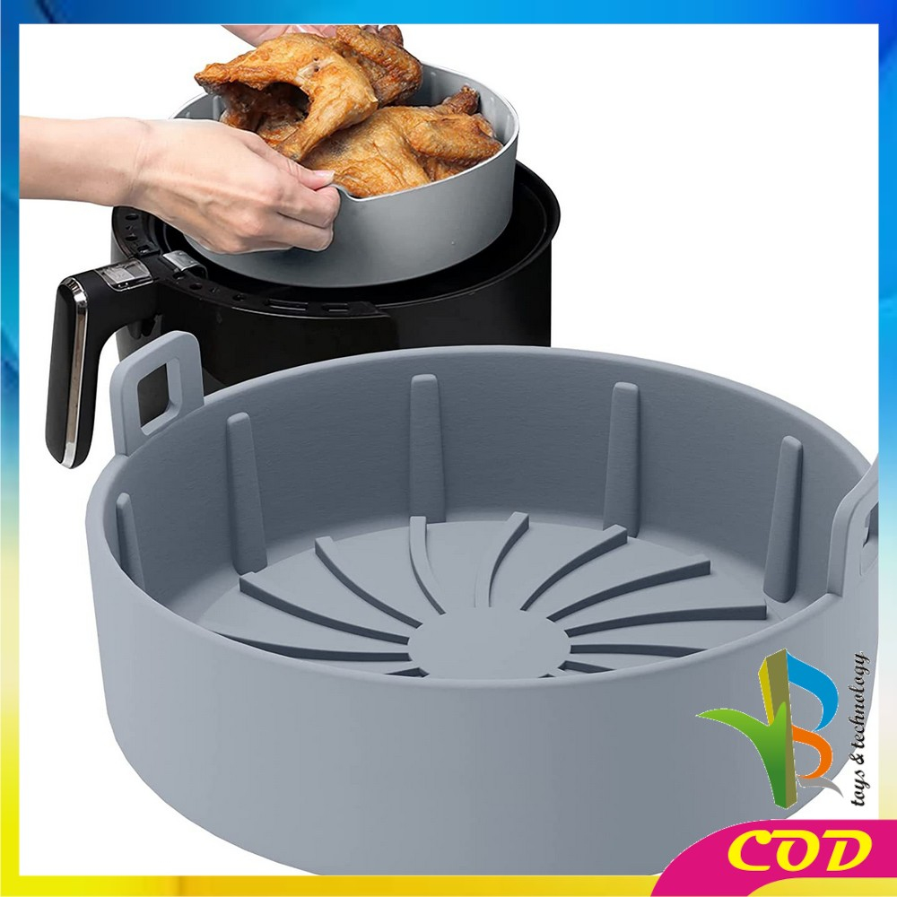 RB-C839 Silicone Air Fryer Loyang Pizza Anti Lengket Bahan Silikon Tahan Panas / Alas AirFryer Silicon Pot Wadah Baking Reuseable