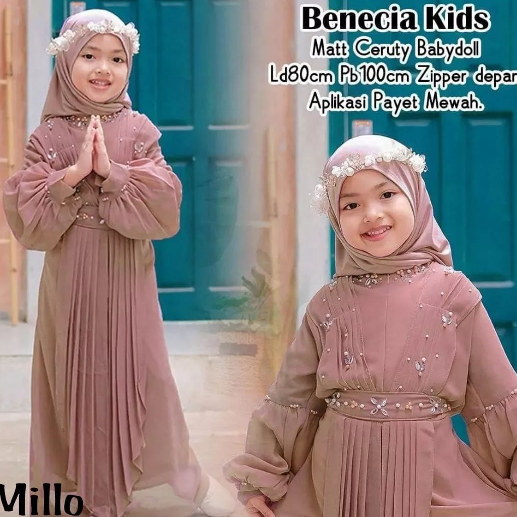 Gamis Syari Kids Benecia Set Terbaru 2023 terlaris gamis anak virall