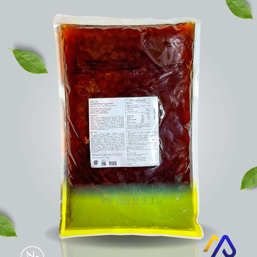 

Fresh Life Jelly Pearl Original Brown sugar Mango Topping Minuman - Brown Sugar
