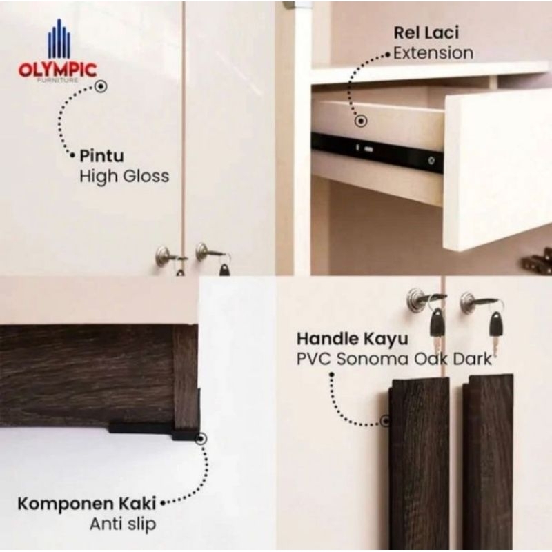 lemari pakaian lemari baju 3pintu lemari 3pintu olympic lemari olympic lemari minimalis lemari olympic Braun 3p