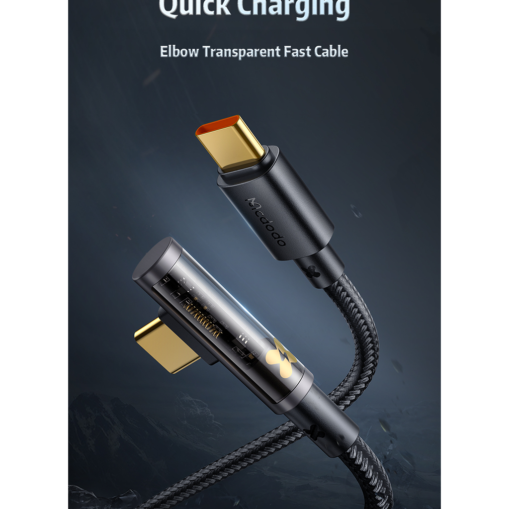 MCDODO CA-3400 100W Kabel Data Transparan C To C Fast Charging