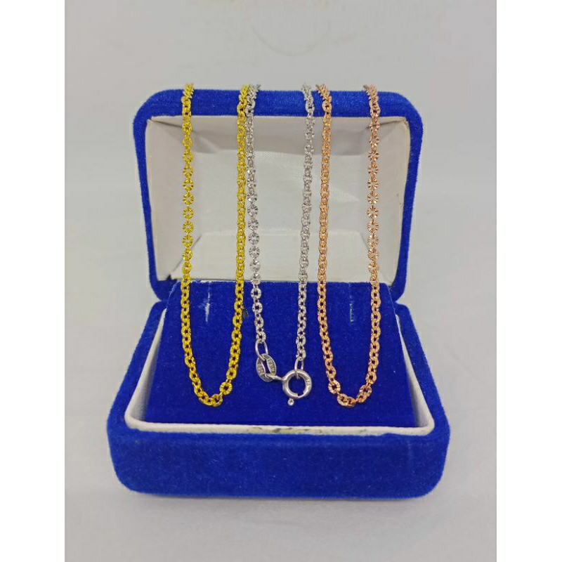 kalung rantai nori ukir/perak asli silver 925 lapis emas/perhiasan fashion