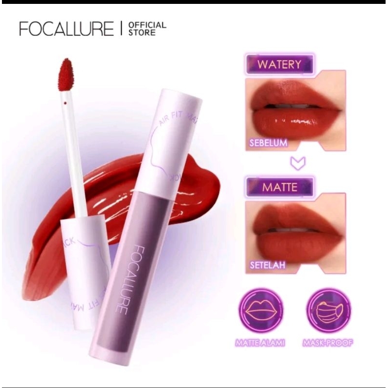 FOCALLURE FA417 Matte Lip Tint Super Long-Lasting Lipstick5-WARNA(BPOM)