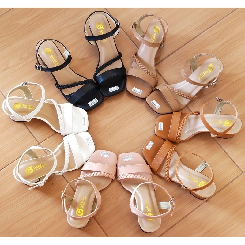 SANDAL TALI KEPANG HAK TAHU 5CM