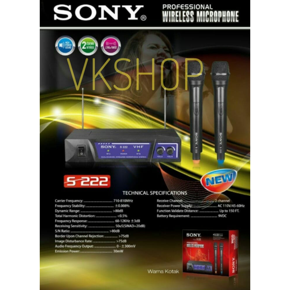 MIC SONY S 222 / MICROPHONE WIRELESS SONY S-222 / MIC SONY S222 UHF