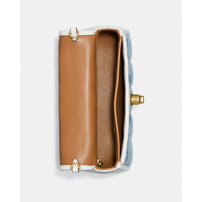 Coach Turn Lock Clutch 20 In Signature Chambray With Quilting (C 4690)