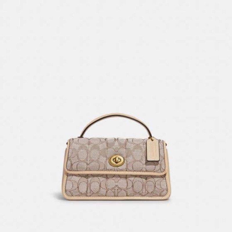 Coach Turn Lock Clutch 20 In Signature Chambray With Quilting (C 5279)