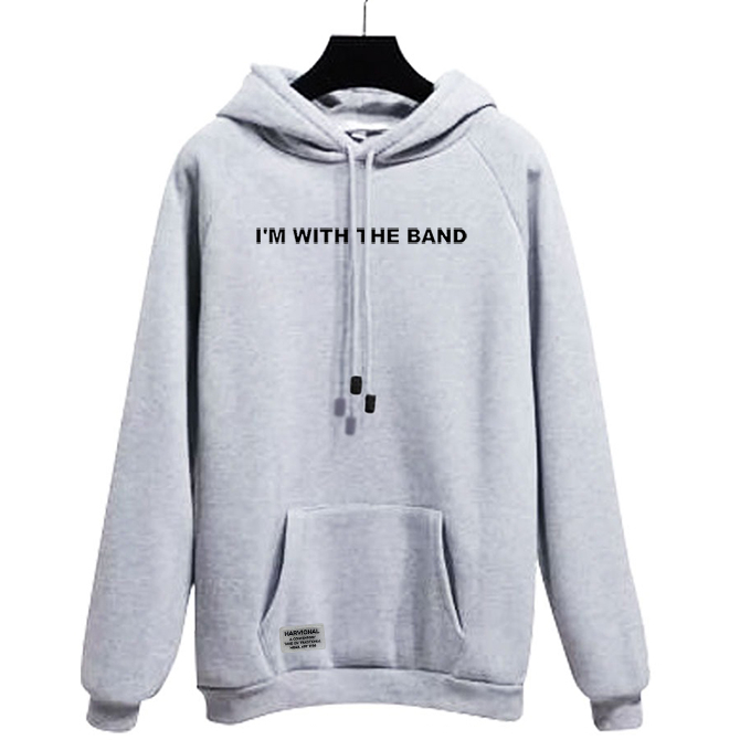 Parisdivarious Sweater Hoodie Jemper I Am With The Band Bahan Fleece Size S - XXL (Pria &amp; Wanita)