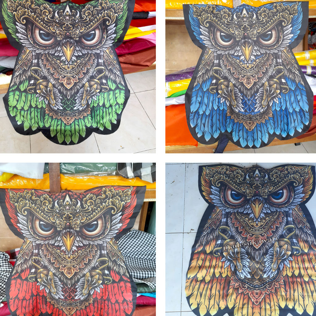 Layangan Celepuk Printing bongkar pasang layang  bali