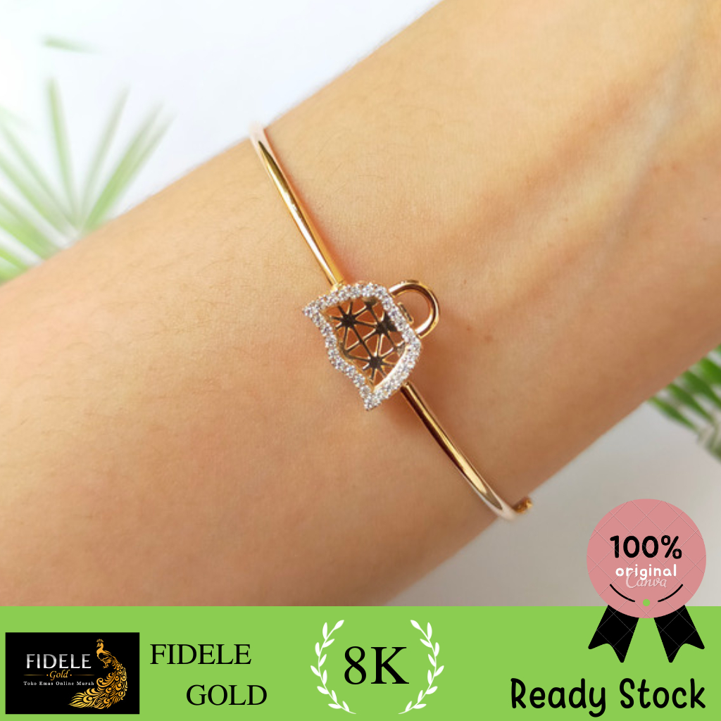 Gelang Tas Fashion gelang emas asli 375 emas kuning emas muda 8k