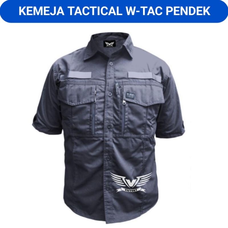 KEMEJA TACTICAL W-TAC LENGAN PENDEK - BAJU TACTICAL LAPANGAN PDL