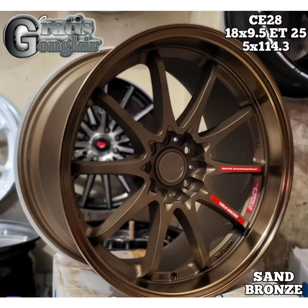 velg mobil ring 18 ce28 lebar 95 et25 velg racing r18 terios,rush,crv,innova,civic
